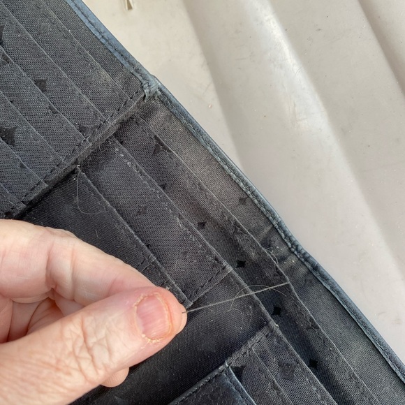 Fossil Dark Leather Wallet with Gold Accent - Picture 12 of 14